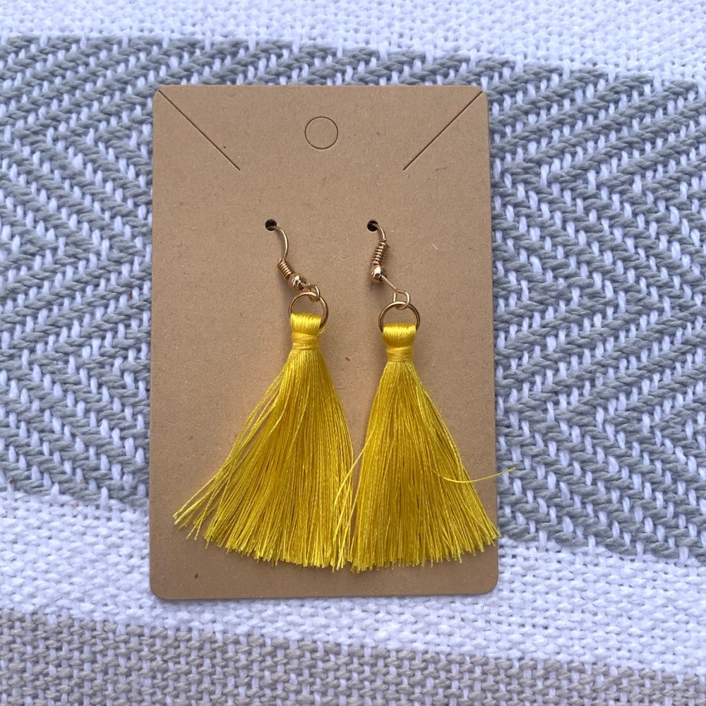 Fashion Yellow Tassle Earrings